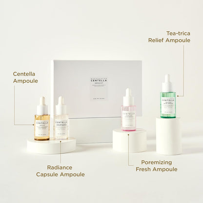 ENVIO GRATIS - Madagascar Centella Ampoule Kit – Set de 4 Sérums Coreanos Hidratantes y Calmantes (30 ml c/u)