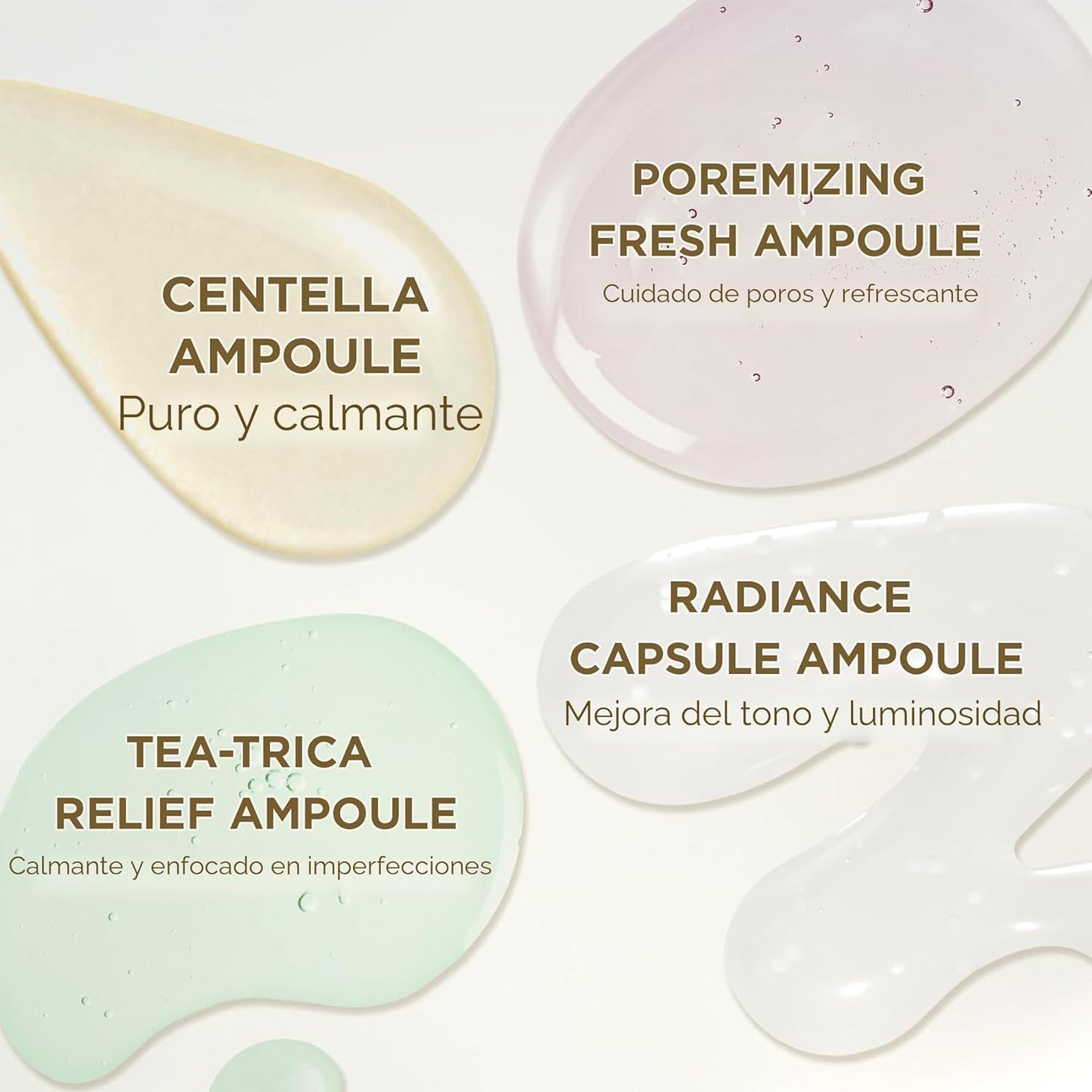 ENVIO GRATIS - Madagascar Centella Ampoule Kit – Set de 4 Sérums Coreanos Hidratantes y Calmantes (30 ml c/u)