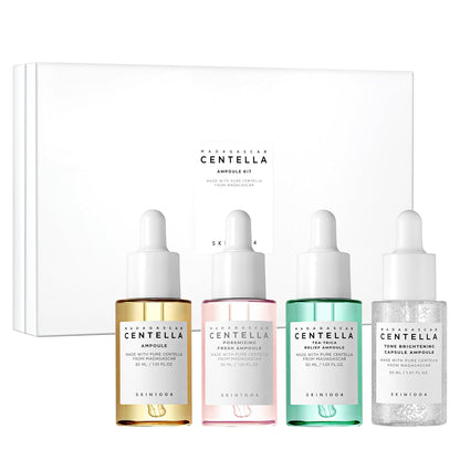 ENVIO GRATIS - Madagascar Centella Ampoule Kit – Set de 4 Sérums Coreanos Hidratantes y Calmantes (30 ml c/u)